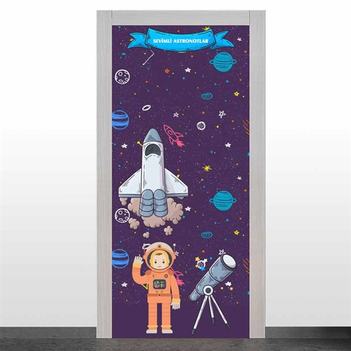 Sevimli Astronotlar Kapı Giydirme