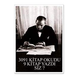 Atatürk ve Kitap Afişi