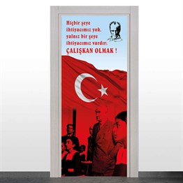 Bayrak ve Atatürk Kapı Giydirme