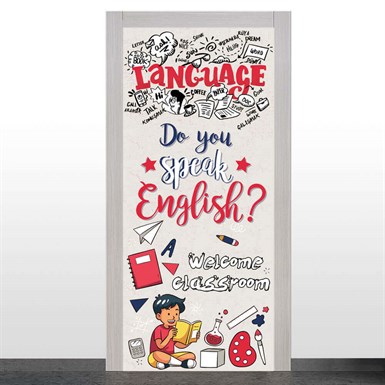 İngilizce sınıfımıza hoşgeldiniz kapı giydirme