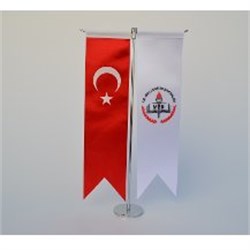 MEB ve Türk Bayrağı İkili Kırlangıç Masa Bayrak Takımı