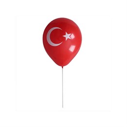Türk Bayrağı Logolu Çift Yüz Baskılı Balon (100 Adet )